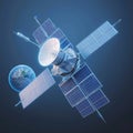 showcases space orbital satellite in aerospace theme Detailed 3D rendering