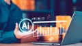 Showcasing artificial intelligence integration in digital analytics, this image is ideal for illustrating AI-powered data insights Royalty Free Stock Photo