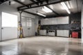 Garage interior with stend of tools. Royalty Free Stock Photo