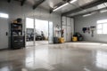Garage interior with stend of tools. Royalty Free Stock Photo