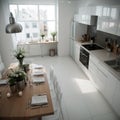ing of modern kitchen in a loft. top view Royalty Free Stock Photo