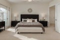 Master Bedroom Interior in New Luxury Home Royalty Free Stock Photo