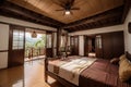 Thai wooden house interiors