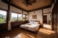 Thai wooden house interiors