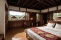 Thai wooden house interiors