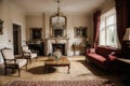 Yorkshire England Interior of a large country manor house or stately home in Yorkshire Royalty Free Stock Photo