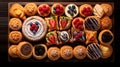 showcasing a variety of pastries such as danishes, turnovers, and fruit tarts. AI Generative