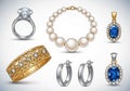 Showcasing various precious metals and gemstones, emphasizing elegance Royalty Free Stock Photo