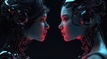 A Showdown Between A Cyber Robot Woman Dj And A Regular Woman Dj