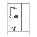 Shower bath cabine icon, outline style Royalty Free Stock Photo