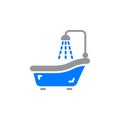 Shower Bath icon vector, filled flat sign, solid colorful pictogram isolated on white.