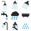 Shower And Bath Vector Icon Set