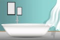 Shower bathtub interior design and decorative art, Vector, Illus