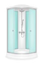 shower cabin with glass doors vector illustration