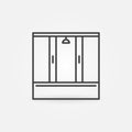 Shower Cabin linear vector concept icon or sign Royalty Free Stock Photo