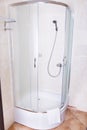 Shower cabine standing in corner