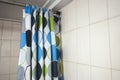 Shower curtain in the bathroom Royalty Free Stock Photo