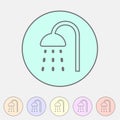 Shower douche icon flat web sign symbol logo label