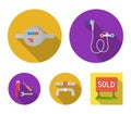 Shower, faucet, water meter and other equipment.Plumbing set collection icons in flat style vector symbol stock