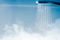 Shower with flowing water and steam Royalty Free Stock Photo
