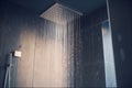 Shower with flowing water and steam. Generative ai Royalty Free Stock Photo