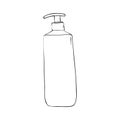 shower gel bottle with dispenser. cosmetic icon. Trendy cartoon style. Hygiene and health care illustration. beauty object soap, l