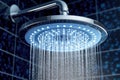 Shower head with digital binary code. 3D Rendering. Royalty Free Stock Photo