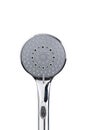 Shower head isolated on white background. Silver shower head close-up