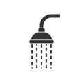 Shower head with trickles water graphic icon Royalty Free Stock Photo