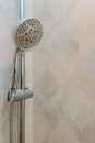 Shower head with water drops falling on a bathroom Royalty Free Stock Photo
