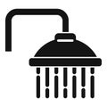 Shower head water drops icon simple vector. Sanitary spa