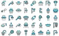 Shower heads icon, outline style