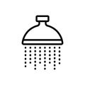 Black line icon for Shower, bathing and bathroom