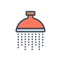 Color illustration icon for Shower, bathing and drops