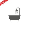 The shower icon. Bathroom symbol. Flat Vector illustration Royalty Free Stock Photo