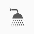 Shower icon, calyx, carbuncle, ceiling shower, painted stork Royalty Free Stock Photo