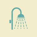 Shower icon. Flat icon in retro style