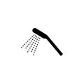 Shower icon flat vector illustration. Bathroom symbol Royalty Free Stock Photo