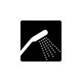 Shower icon flat vector illustration. Bathroom symbol Royalty Free Stock Photo