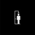 The shower icon. A person takes a shower icon isolated on dark background Royalty Free Stock Photo