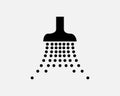 Showerhead Icon Shower Water Spray Rinse Water Rain Faucet Black White Icon Vector Royalty Free Stock Photo
