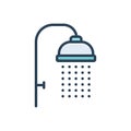 Color illustration icon for Shower, sprinkling and downpour