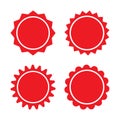Shower icon vectorSet of red retro blank starburst, sunburst badges. Vector illustration. Royalty Free Stock Photo