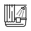 shower motel line icon vector illustration