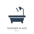 shower place icon in trendy design style. shower place icon isolated on white background. shower place vector icon simple and