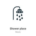 Shower place vector icon on white background. Flat vector shower place icon symbol sign from modern beauty collection for mobile