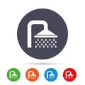 Shower sign icon. Douche with water drops symbol.