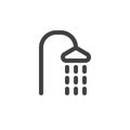 Shower spray water line icon Royalty Free Stock Photo