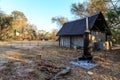 Shower and toilet on a camping in Africa Royalty Free Stock Photo