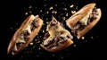 A Shower Of Ultimate Philly Cheesesteak Fixings Generative AI Royalty Free Stock Photo